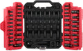 Juego de 73 piezas de enchufes de brocas hexagonales y torx de impacto, Juego de enchufes de impacto Master, enchufes profundos y superficiales SAE métricos, enchufes de brocas torx Incluye mango de