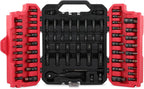 Juego de 73 piezas de enchufes de brocas hexagonales y torx de impacto, Juego de enchufes de impacto Master, enchufes profundos y superficiales SAE métricos, enchufes de brocas torx Incluye mango de