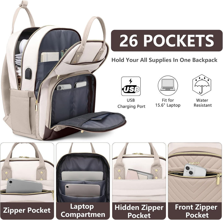 Mochila para laptop para mujer, bolsa de trabajo, mochila de viaje...