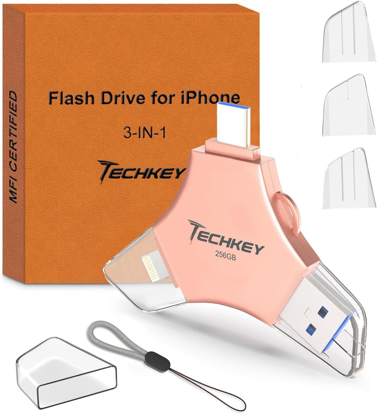 Unidad flash USB 3.0 para iPhone 256GB: Memoria externa certificada...