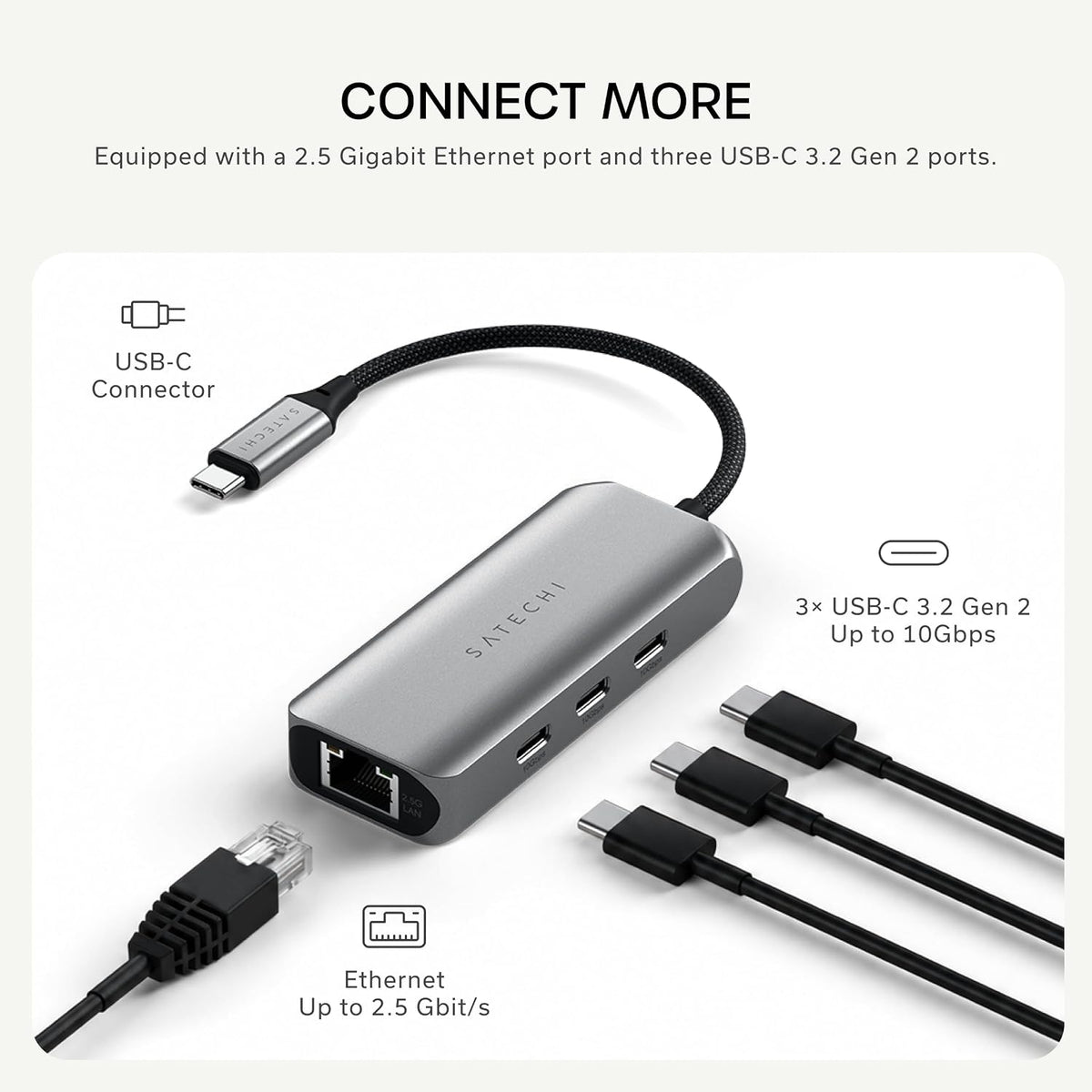Satechi, ST-H3C25EM, hub USB 3.0