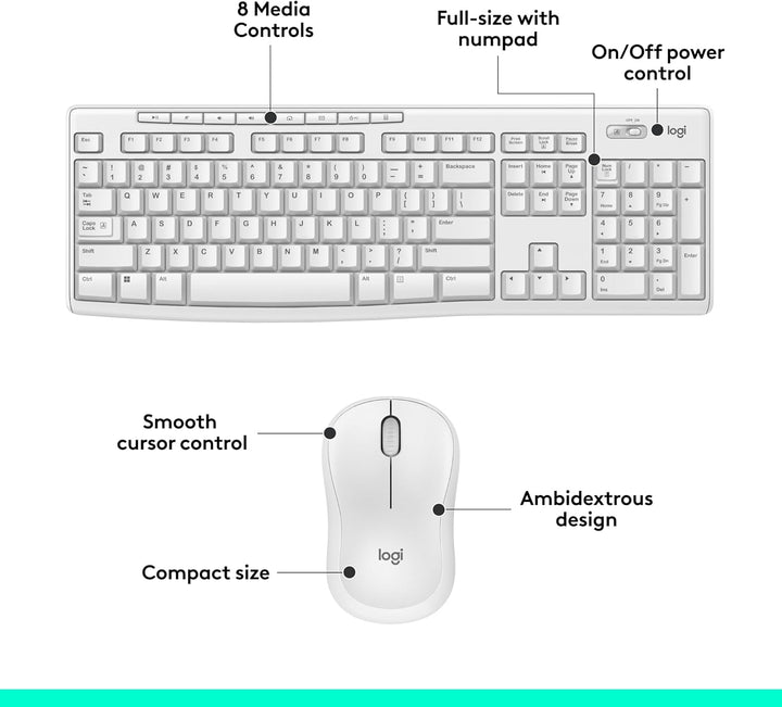 Logitech MK270 Combo de teclado y mouse inalámbricos para Windows,...