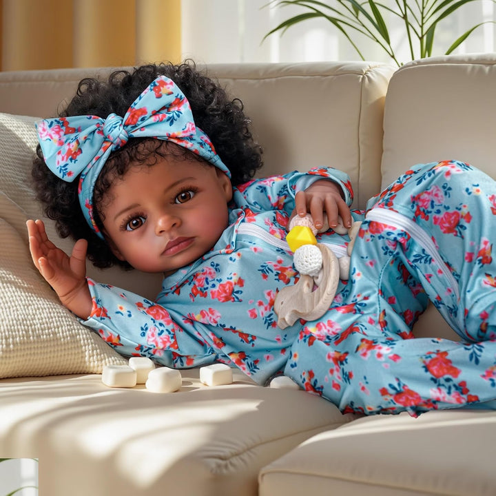 BABESIDE Muñecas realistas de bebé recién nacidas para niñas negras...