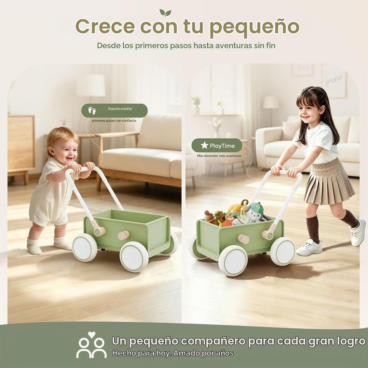 Andador de empuje para bebés con ruedas, juguete para bebés de 6