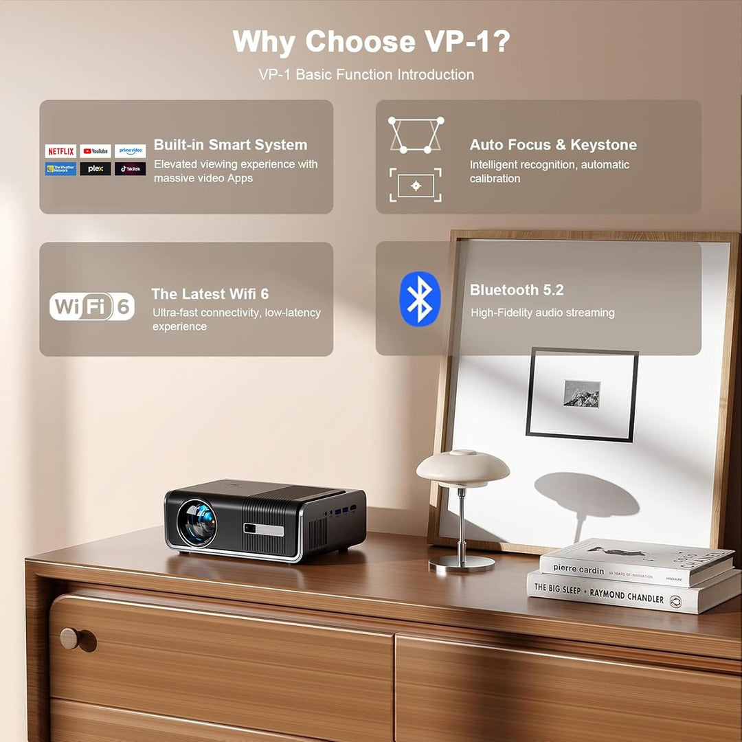 [Ahora con Netflix y 2000 ANSI] Proyector 4K con WiFi y Bluetooth,...