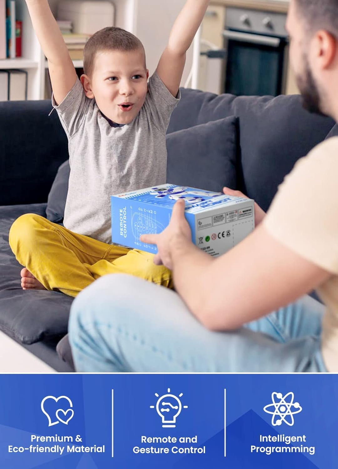 EduCuties Juguetes robot para niños, control remoto programable, in...