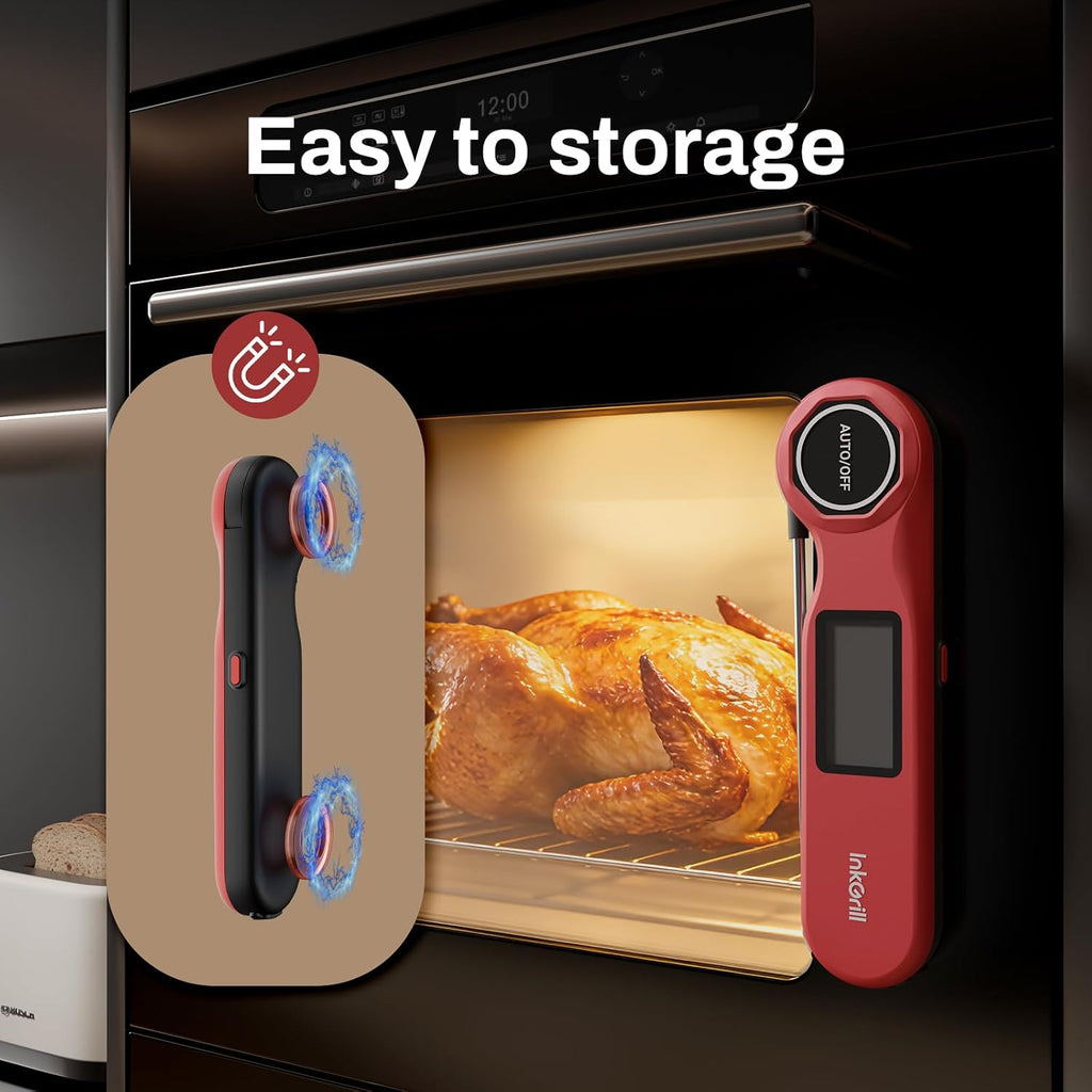 Termómetro instantáneo de carne de lectura rápida de 0.5 segundos para cocinar, termómetro digital impermeable para alimentos para fumar en la cocina y otros usos diarios