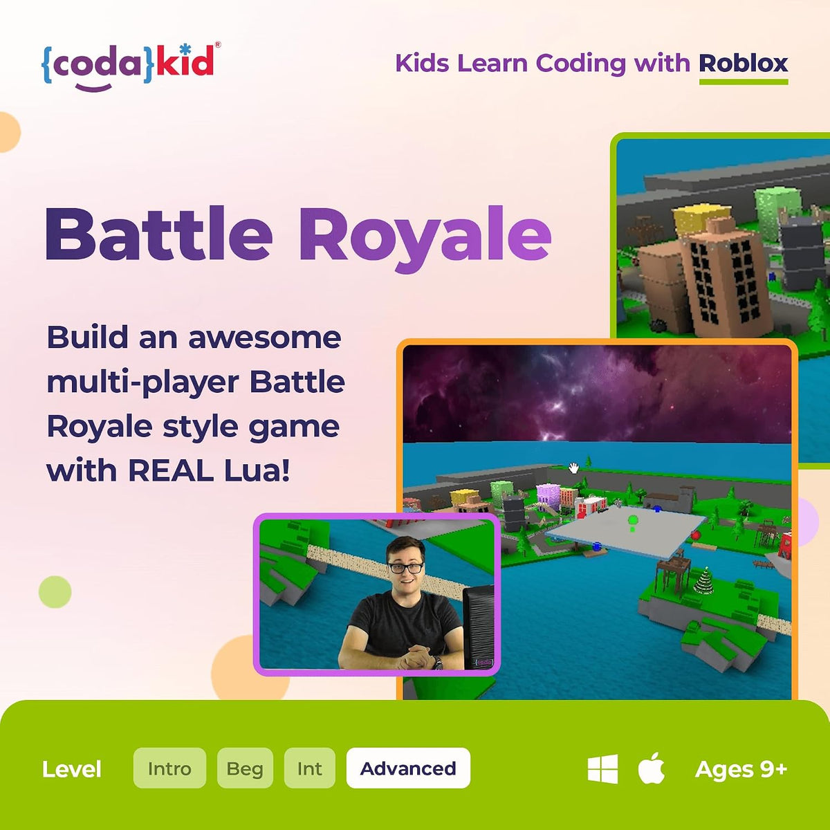 CodaKid Roblox Coding Box para Kids - Diseño de juegos y programación en Lua, para edades 9+ - Incluye 12 meses de acceso y apoyo de mentor en línea