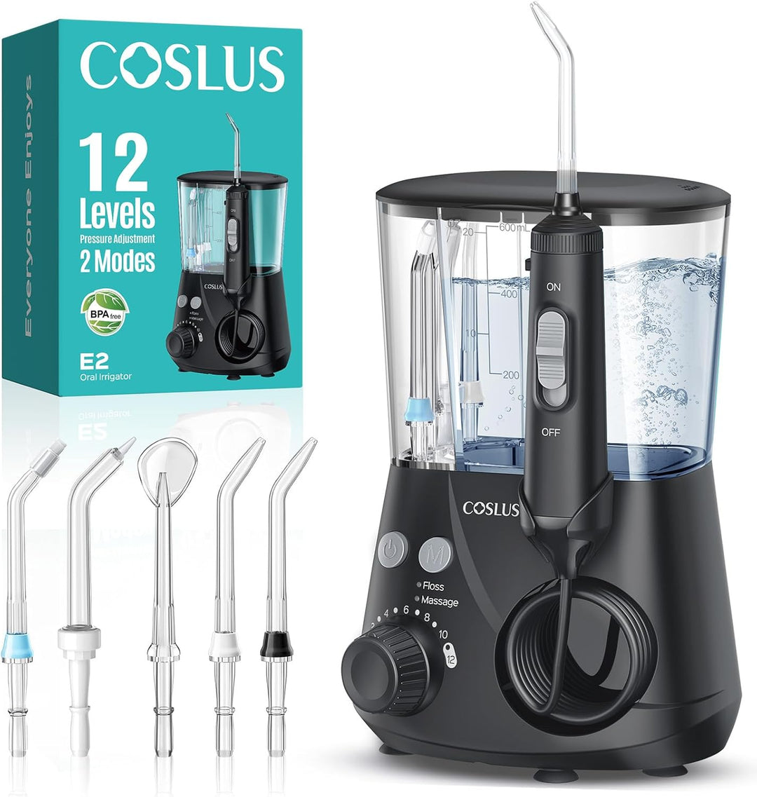 COSLUS Irrigador Dental Avanzado: 2 Modos y 12 Ajustes de Presión E...