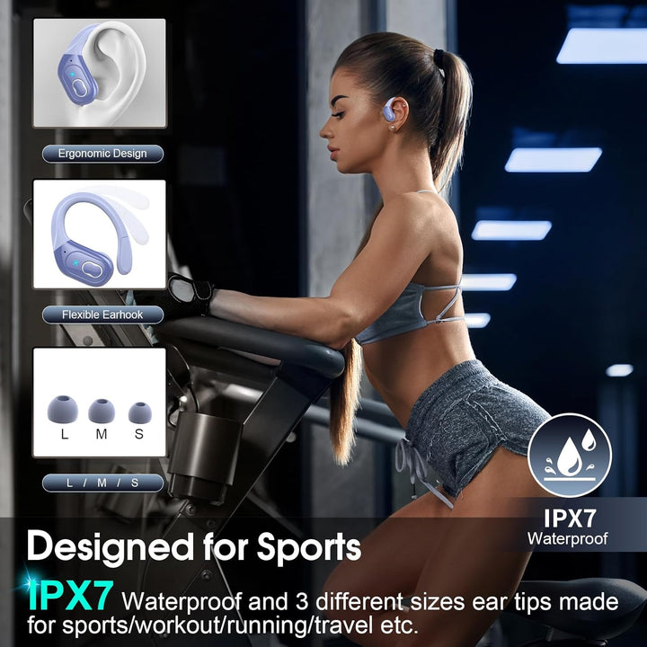 Auriculares inalámbricos Bluetooth 5.4 de 75 horas para deporte, au...