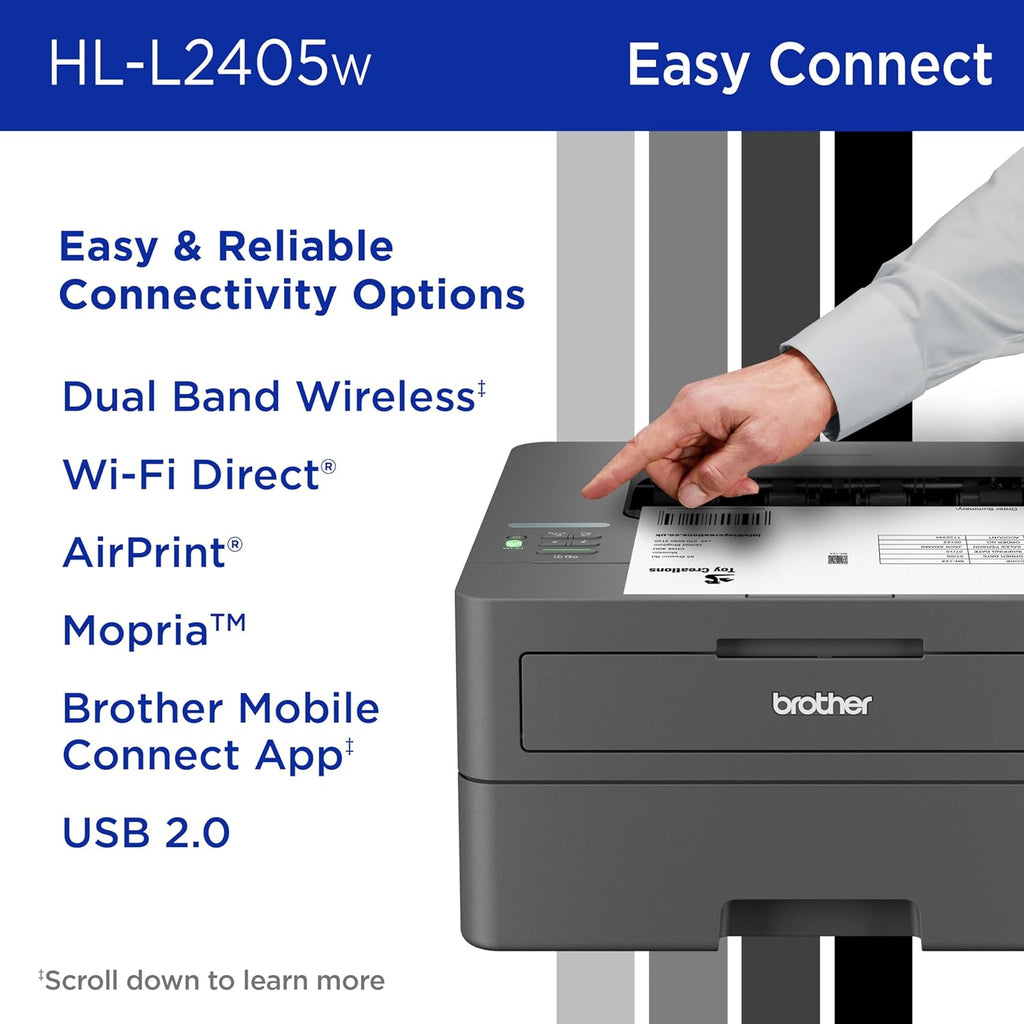 Impresora láser monocromática compacta inalámbrica Brother HL-L2405W