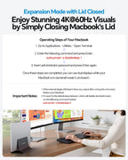 Estación de acoplamiento para MacBook Monitor dual 4K@60Hz para MacBook Pro