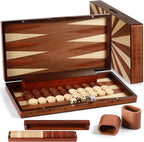 Juego de backgammon de madera hecho a mano, juego de mesa grande de 16 pulgadas con piezas de gran tamaño, juego clásico de estrategia para 2 jugadores, perfecto para adultos y niños