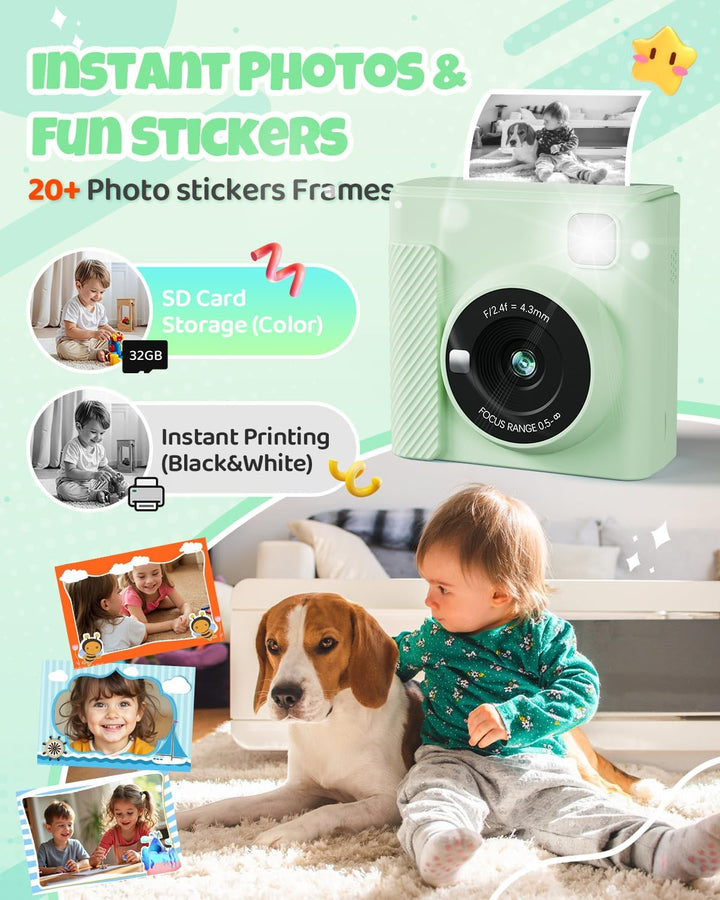TIATUA Cámara de impresión instantánea para niños, regalos de cumpl...