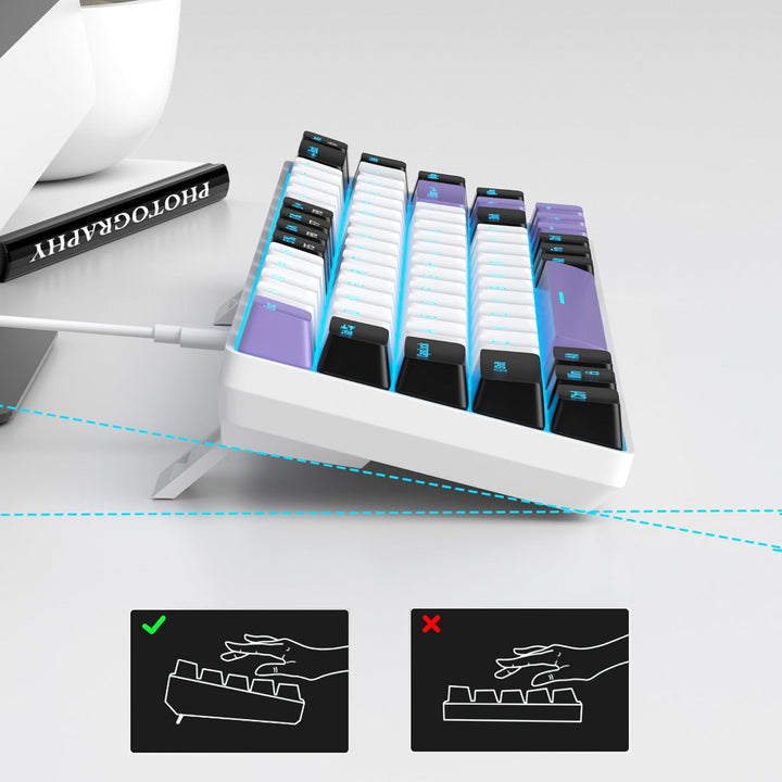 MageGee MK-Box - Teclado portátil 60% mecánico para juegos, retroil...