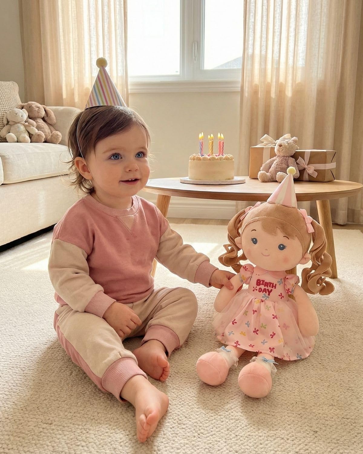 LeyaDoll Muñeca de felpa suave para bebé (40,6 cm)