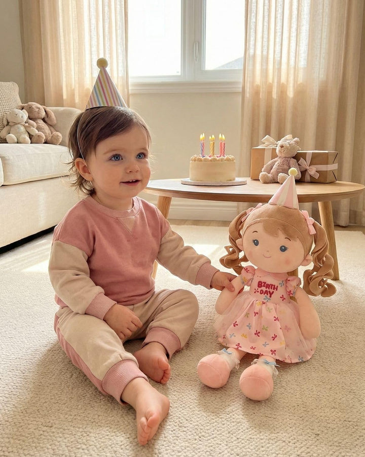 LeyaDoll Muñeca de felpa suave para bebé (40,6 cm), mi primera muñe...