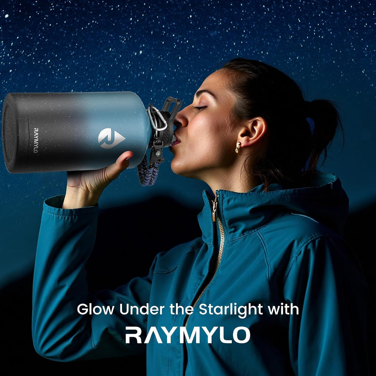 RAYMYLO Botella de agua de un galón aislada 128 oz, acero inoxidable
