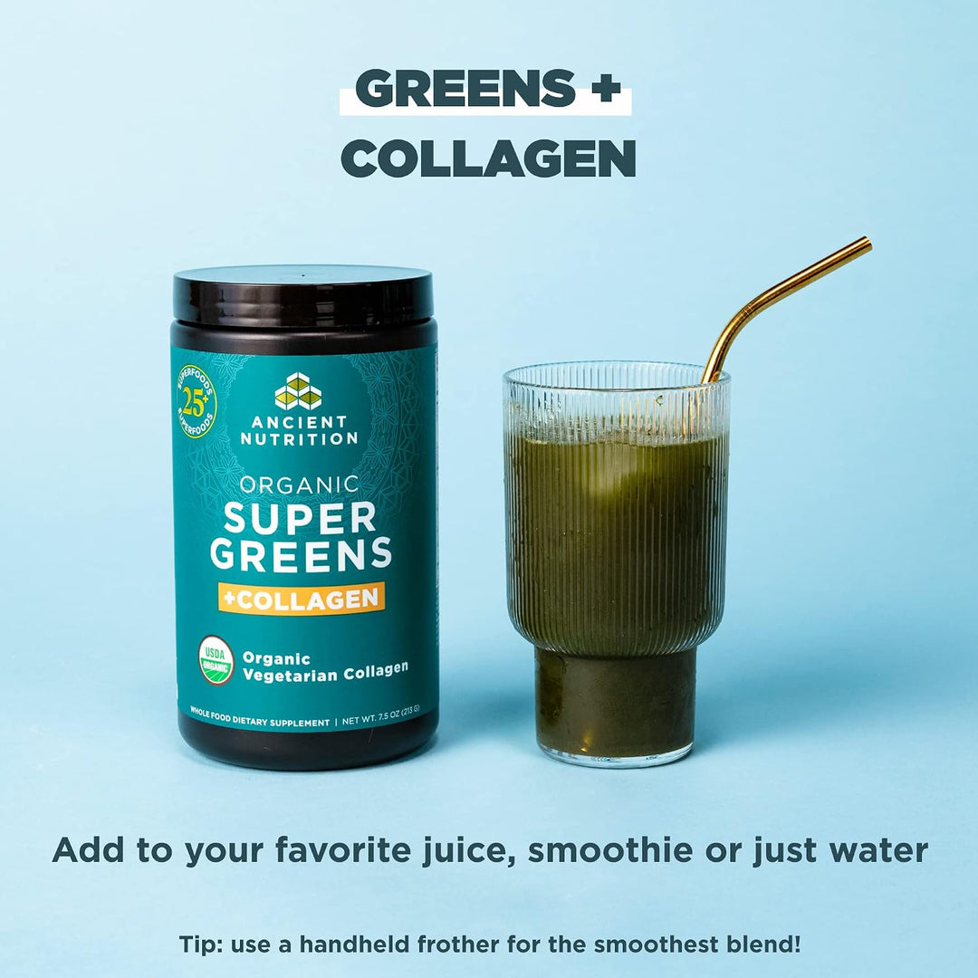 Ancient Nutrition Supergreens Powder - Polvo de superalimento orgán...