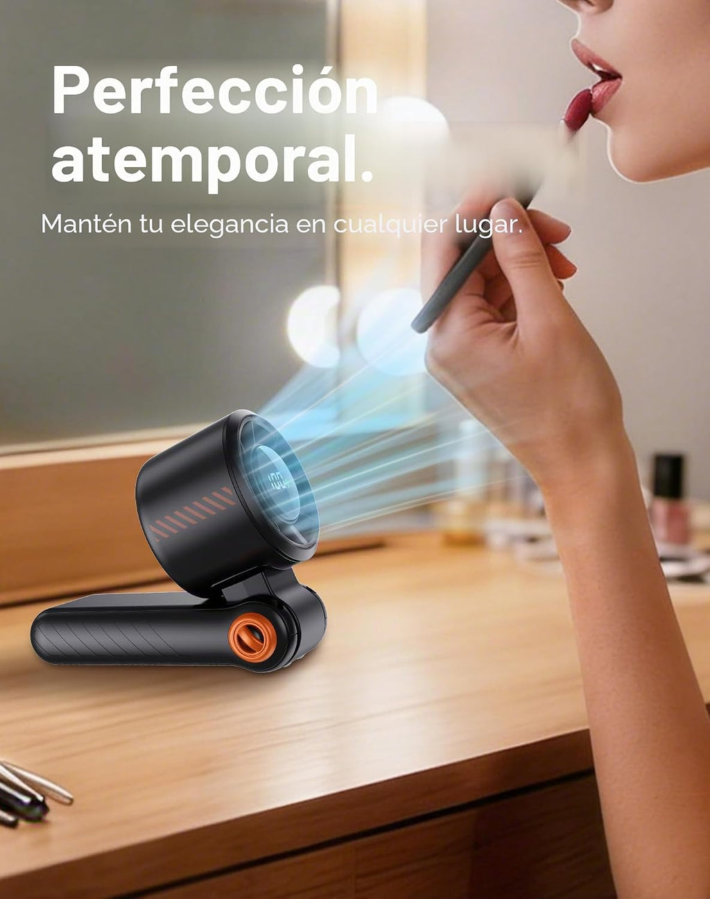 Taiofan Ventilador de mano portátil de alta velocidad con pantalla...