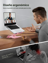 JCZT Soporte ajustable para laptop para escritorio, elevador plegab...