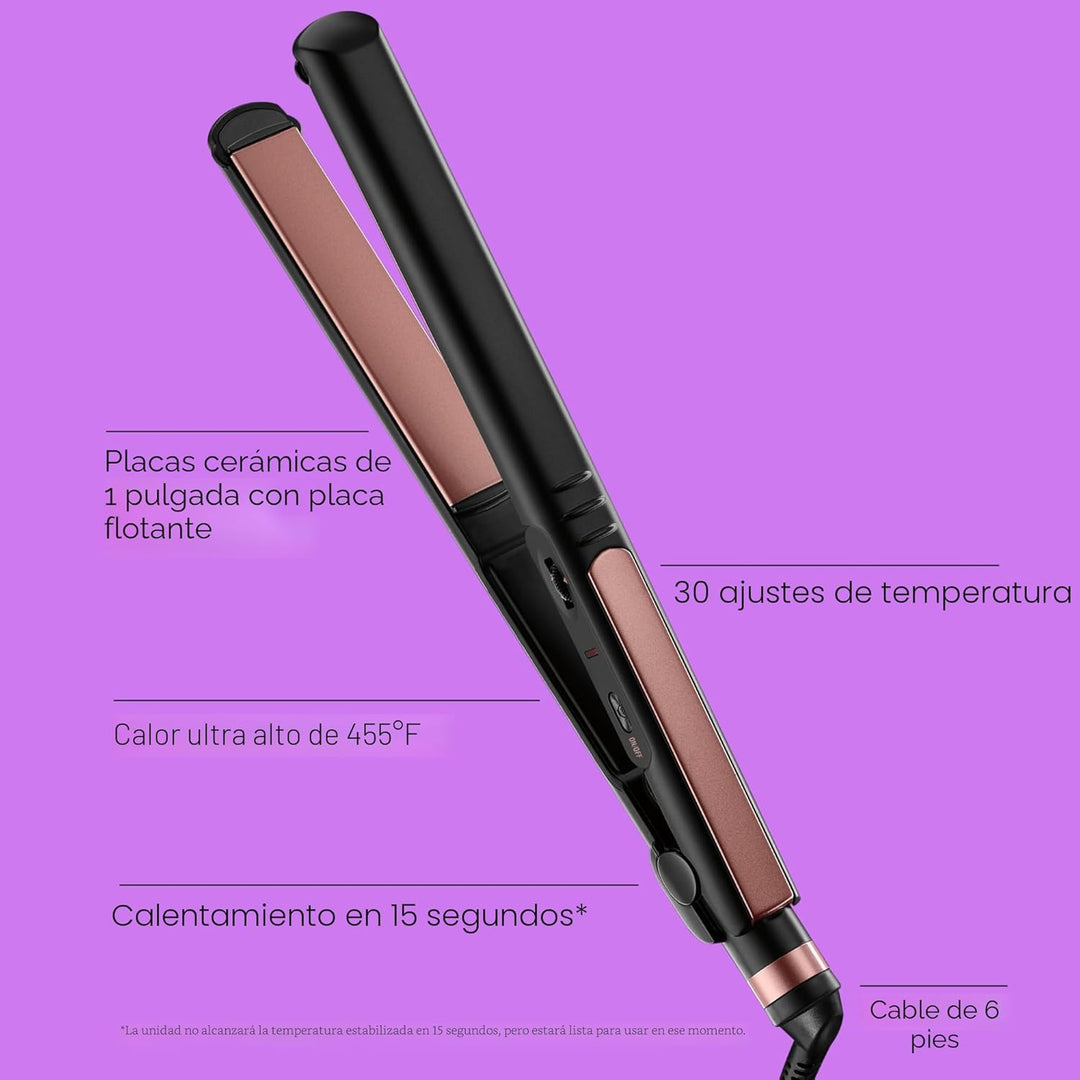 INFINITI PRO CONAIR Plancha de pelo de cerámica en oro rosa, planch...