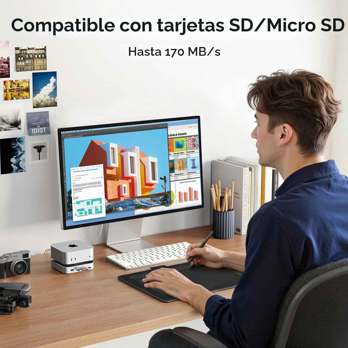UGREEN Mac mini Dock DP Hub 4K 144Hz con carcasa NVMe