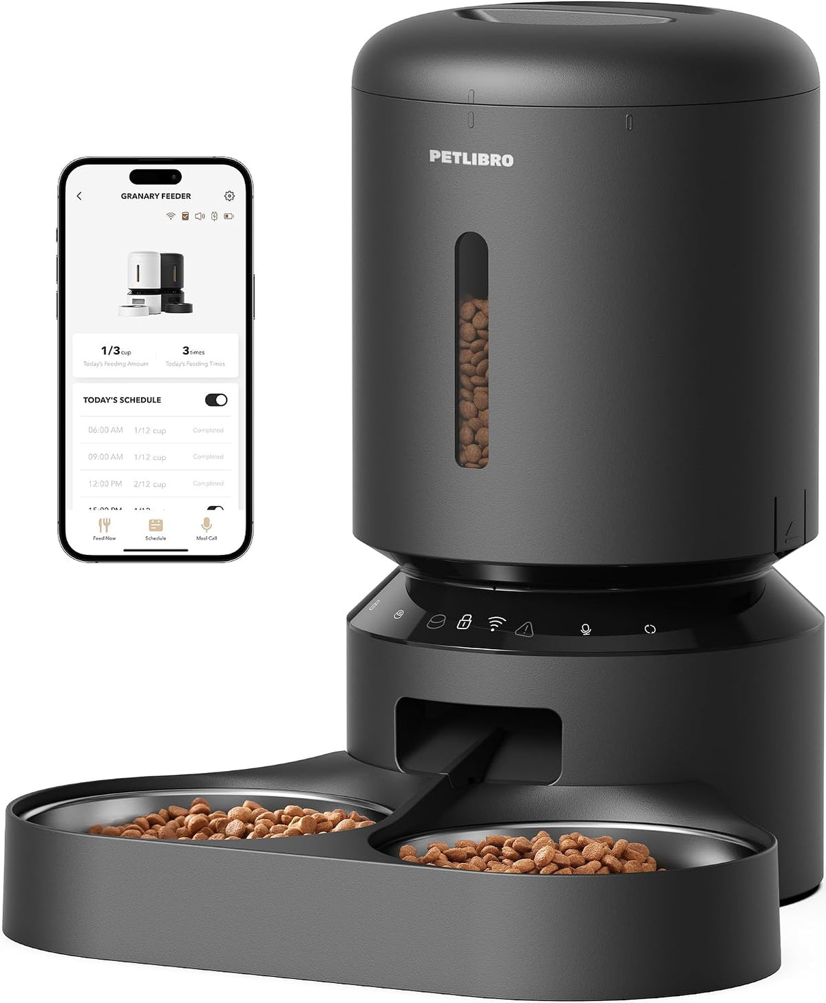 PETLIBRO Comedero automático para gatos para 2 gatos, comederos WiFi 5G y 2.4G para mascotas, dispensador programable de comida para gatos de 5 litros con tecnología hermética de bloqueo