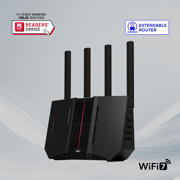 ASUS RT-BE9700 Tri-Band WiFi 7 Smart AiMesh, Enrutador extensible,...