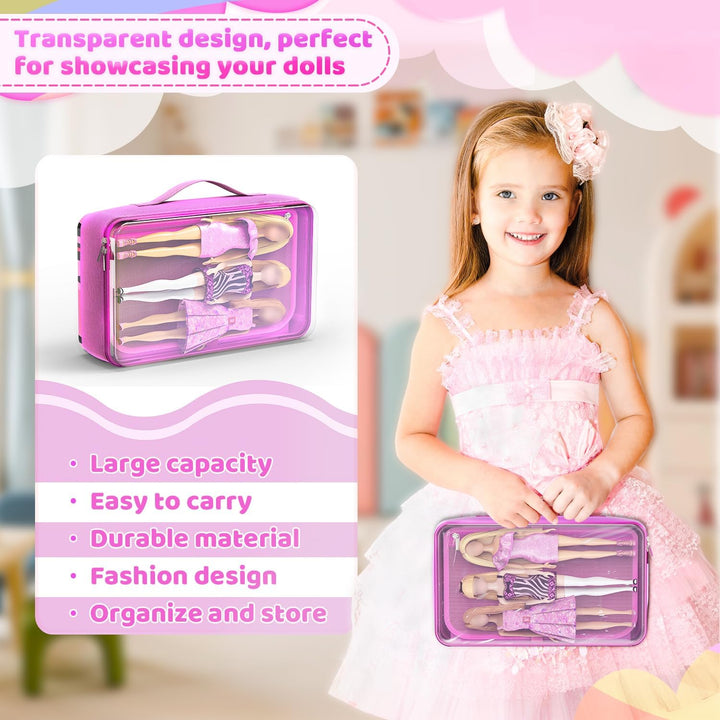 LININYHAO Funda de transporte compatible con muñecas Barbie de 12 p...