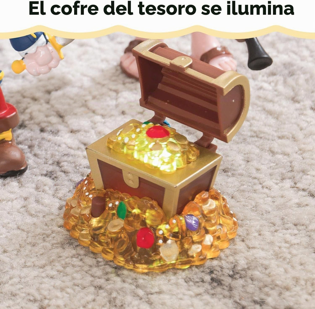 KidKraft Adventure Bound™: juego de barco pirata de madera con luces y sonidos, figuras piratas, 8 piezas incluidas, regalo para mayores de 3 años