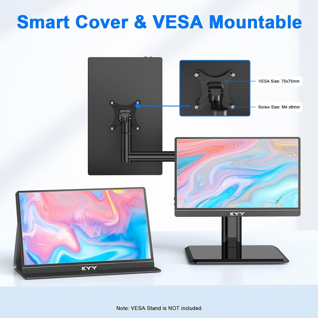 KYY - Monitor portátil para laptop, pantalla de computadora de viaj...