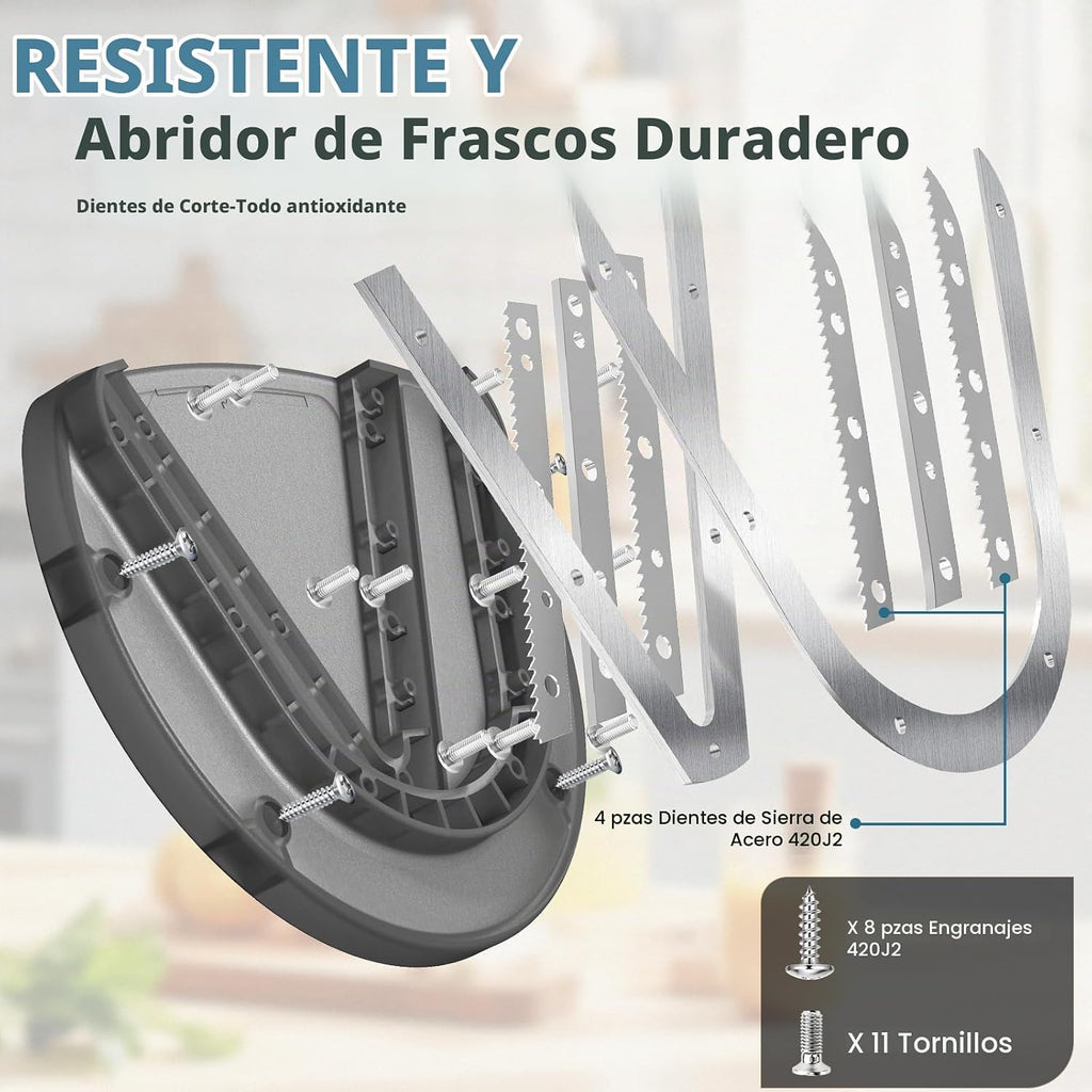 Abrebotellas de gabinete montado para manos débiles, personas mayores con artritis, agarradera en zócalo en forma de U doble para cualquier tamaño de tapa, abrebotellas de acero inoxidable 304, abrebotellas con una mano para asistencia en el hogar, negro