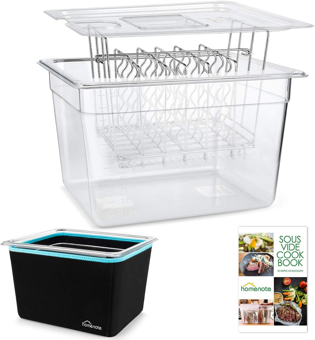 homenote Recipiente Sous Vide de 12 cuartos de galón con tapa, estante