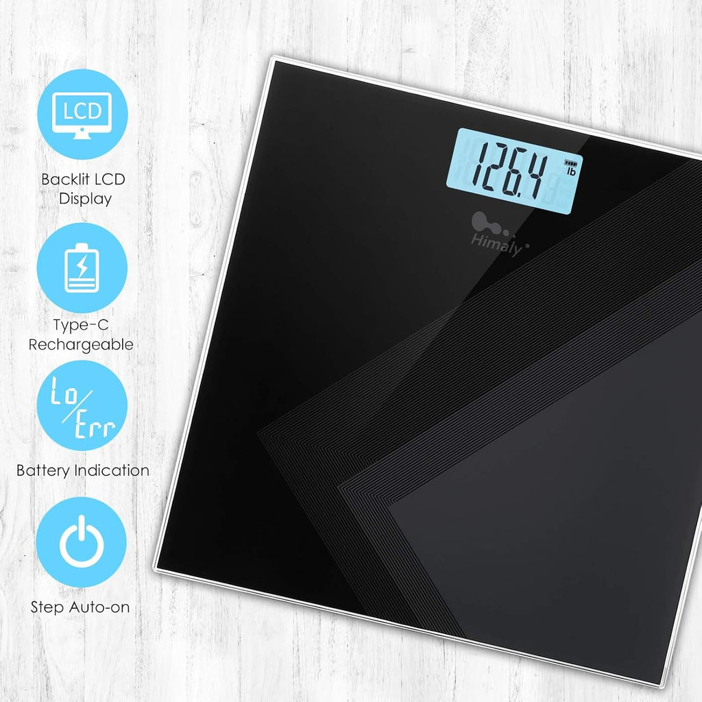 himaly Báscula de baño digital recargable tipo C