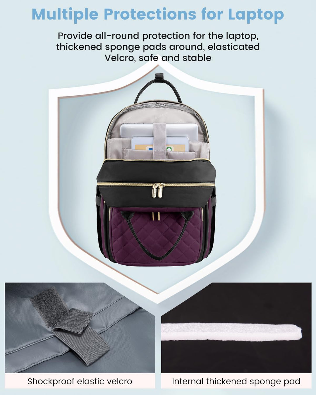 LOVEVOOK Mochila para laptop para mujer con compartimento separado...