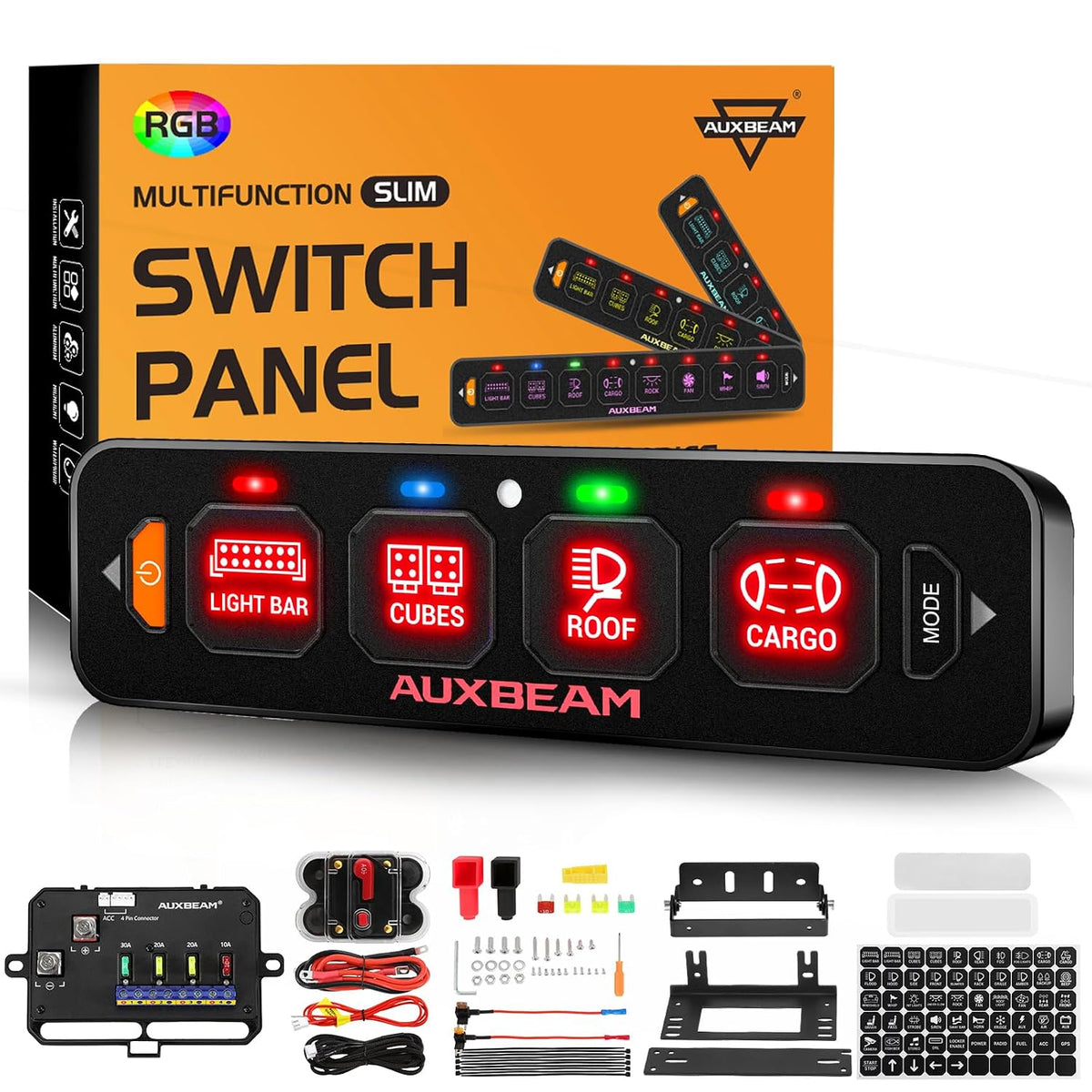 Auxbeam Panel de control auto-regulable RGB AS-R40 del panel de interruptor