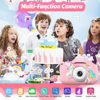 Juguetes de cámara selfie para niñas de 3 a 9 años, juguete de cámara de video digital con cubierta protectora, regalos de festival de cumpleaños de Navidad para niñas de 3 a 9 años