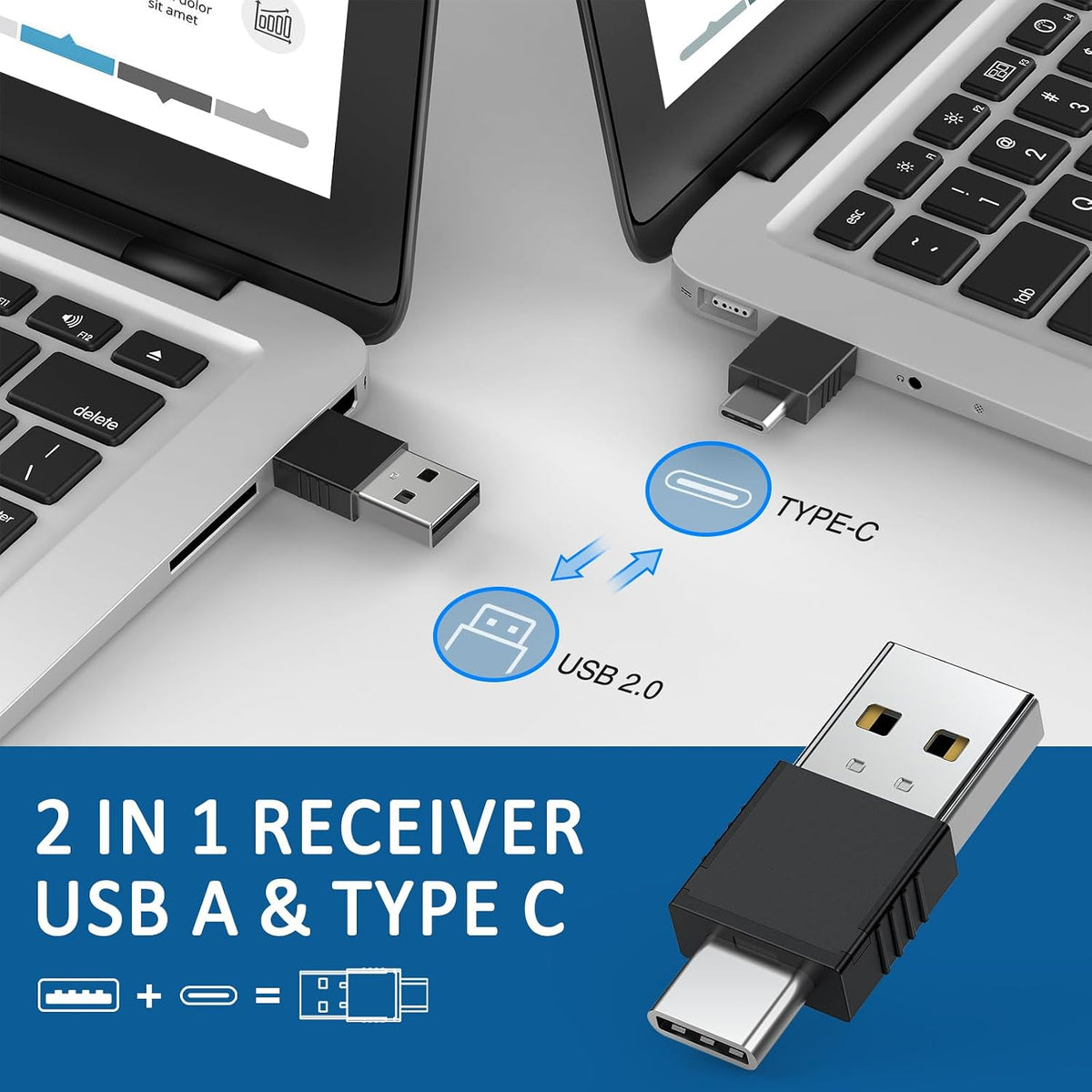 Puntero láser 2 en 1 para presentación digital, clicker en pantalla de TV con unidad flash USB, clicker de resaltado para presentación de PowerPoint USB C A para computadora portátil, MacBook, clicker PPT para aula de oficina