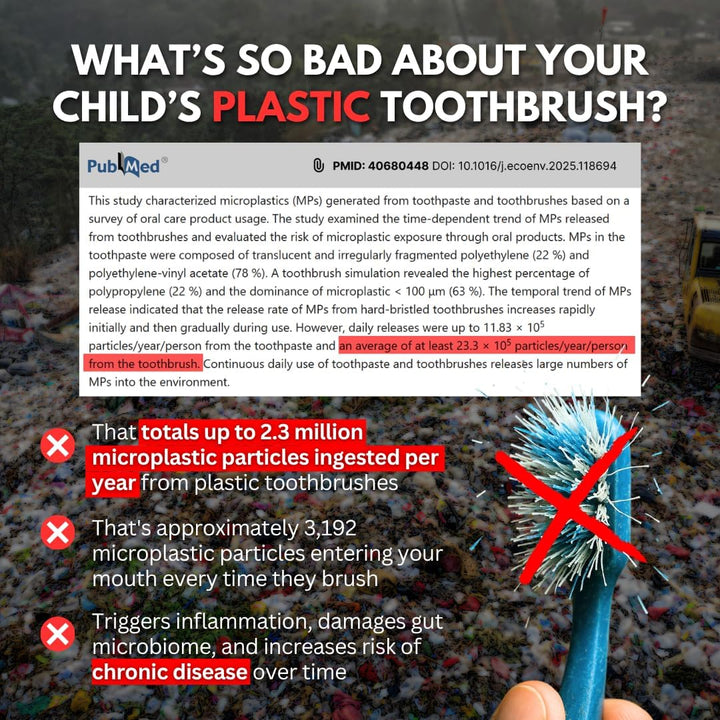 PRIMALS Cepillo de dientes de bambú y cerdas de jabalí para niños (...