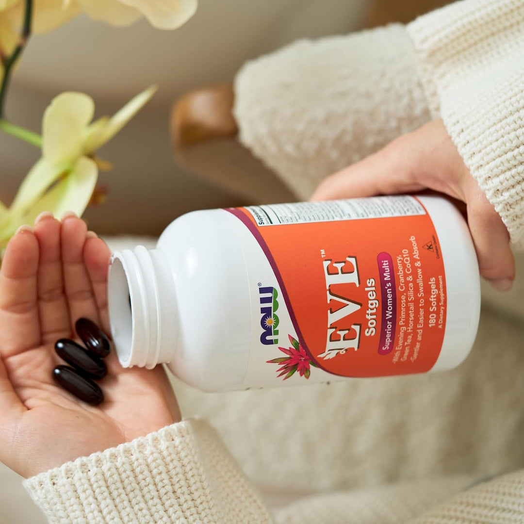 NOW Suplementos, Multivitamínico Eve™ para mujer con onagra, aránda...
