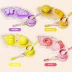JAUNTY Tea Party Set Toy para Girl 3 4 5 Years Old, Wooden Pretend Play Kitchen Toy Food para 3 Year Old Little Girls , Great Educational 1st Birthday para 3-5 Toddler Girls Boys