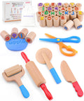 Juego de herramientas de masa de madera para niños de 3 a 6 años