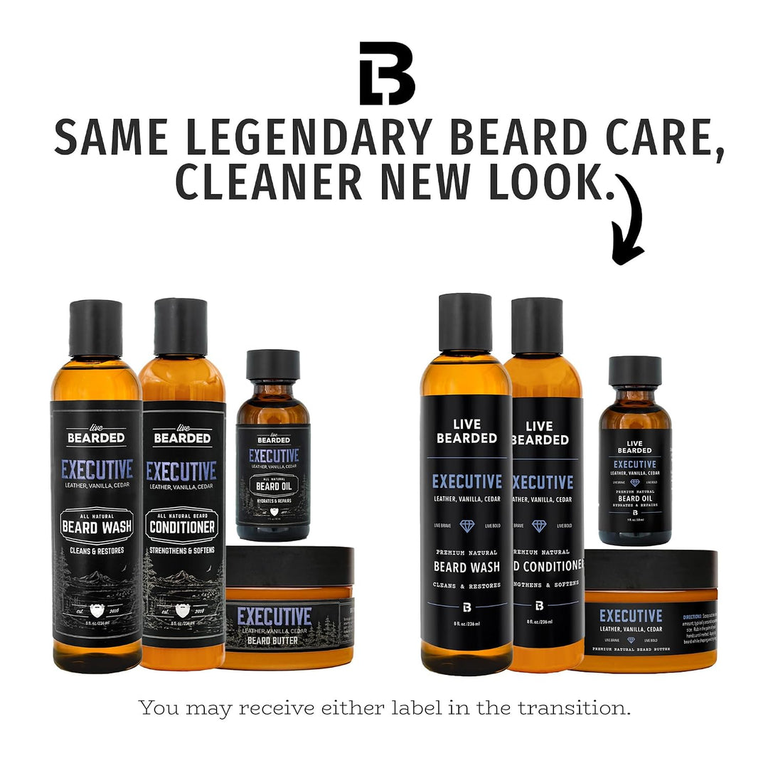 Kit completo de aseo para barba Live Bearded - Champú, acondicionad...