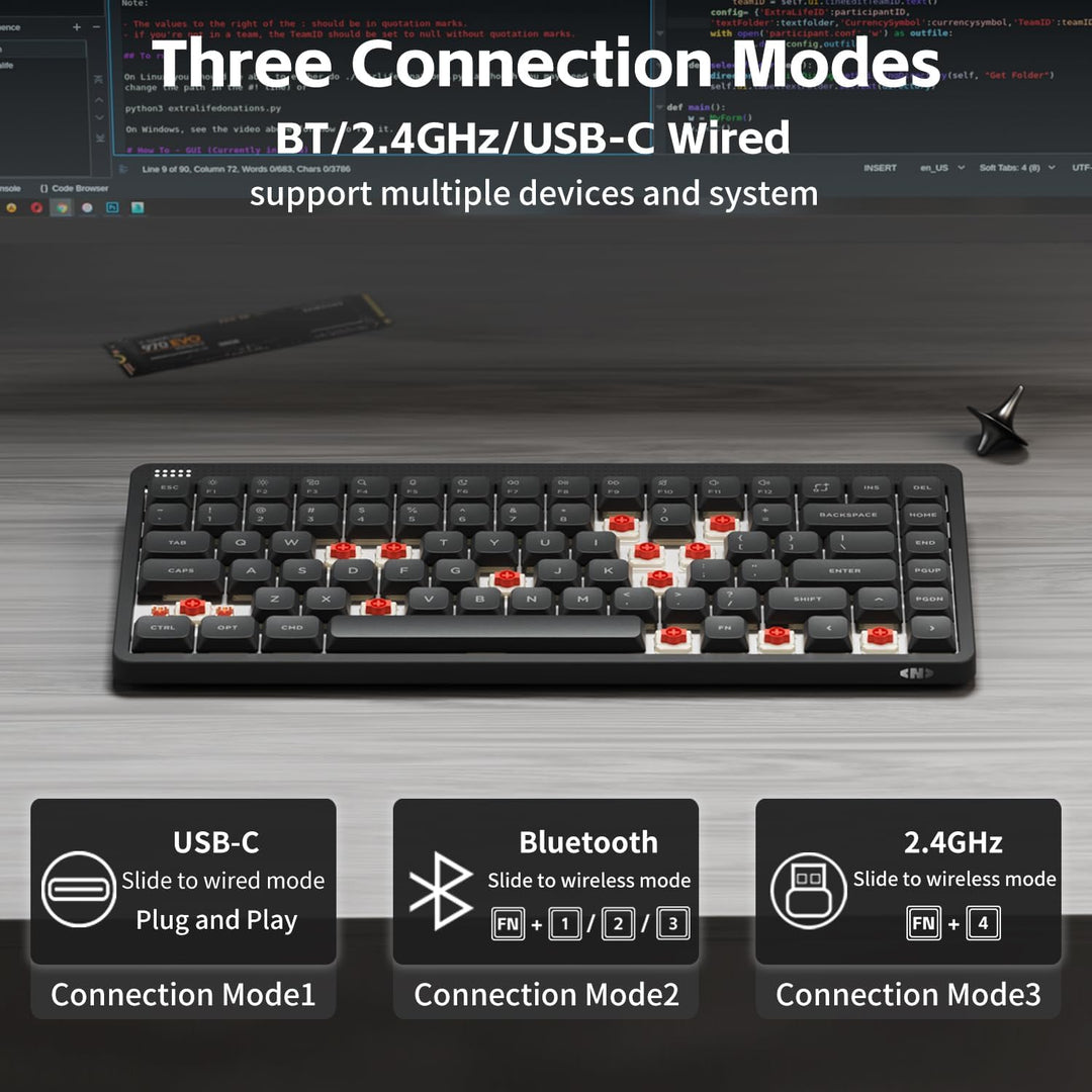 nuphy Node75 Teclado Mecánico Inalámbrico, Teclado Personalizado de...