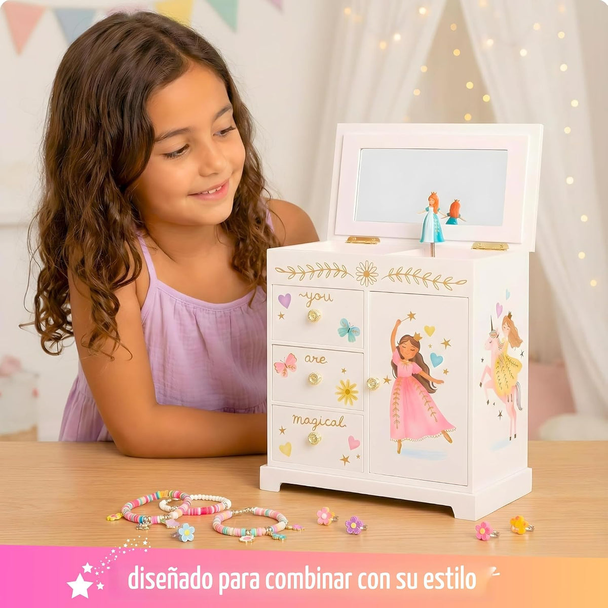 Giggle & Honey® Princess Musical Jewelry Box para Girls