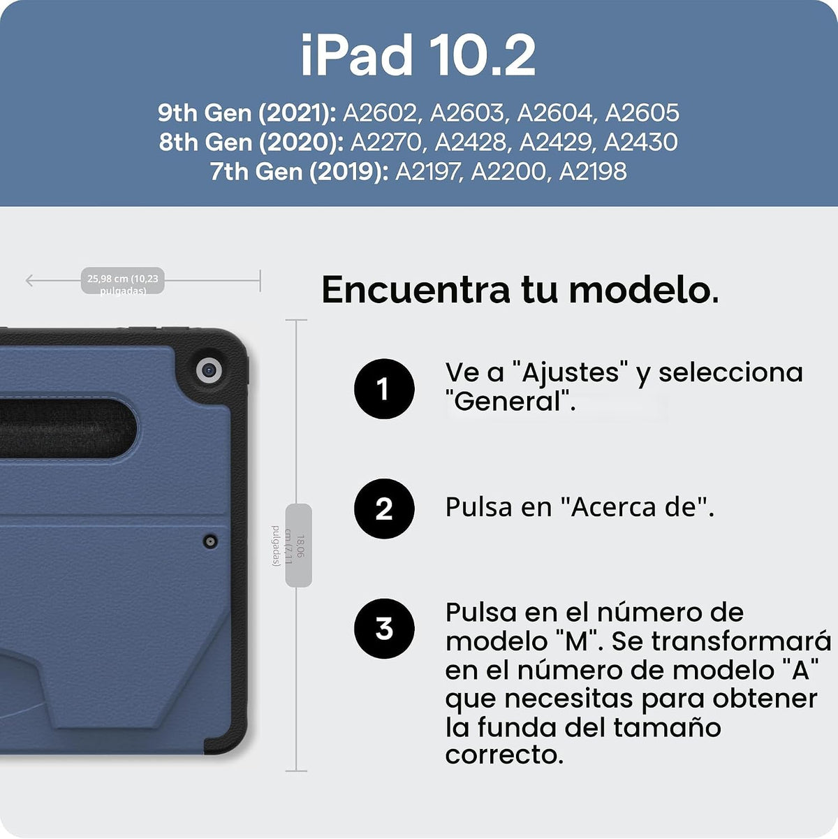 ZUGU Funda para iPad de 10.2 Pulgadas de 9ª Generación Funda para iPad de 7ª / 8ª Generación (2021/2020/2019), Funda Protectora, Diseño Delgado y Elegante, Soporte Magnético, Funda con Función de
