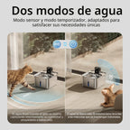 DownyPaws Fuente de agua para gatos Inalámbrica de acero inoxidable