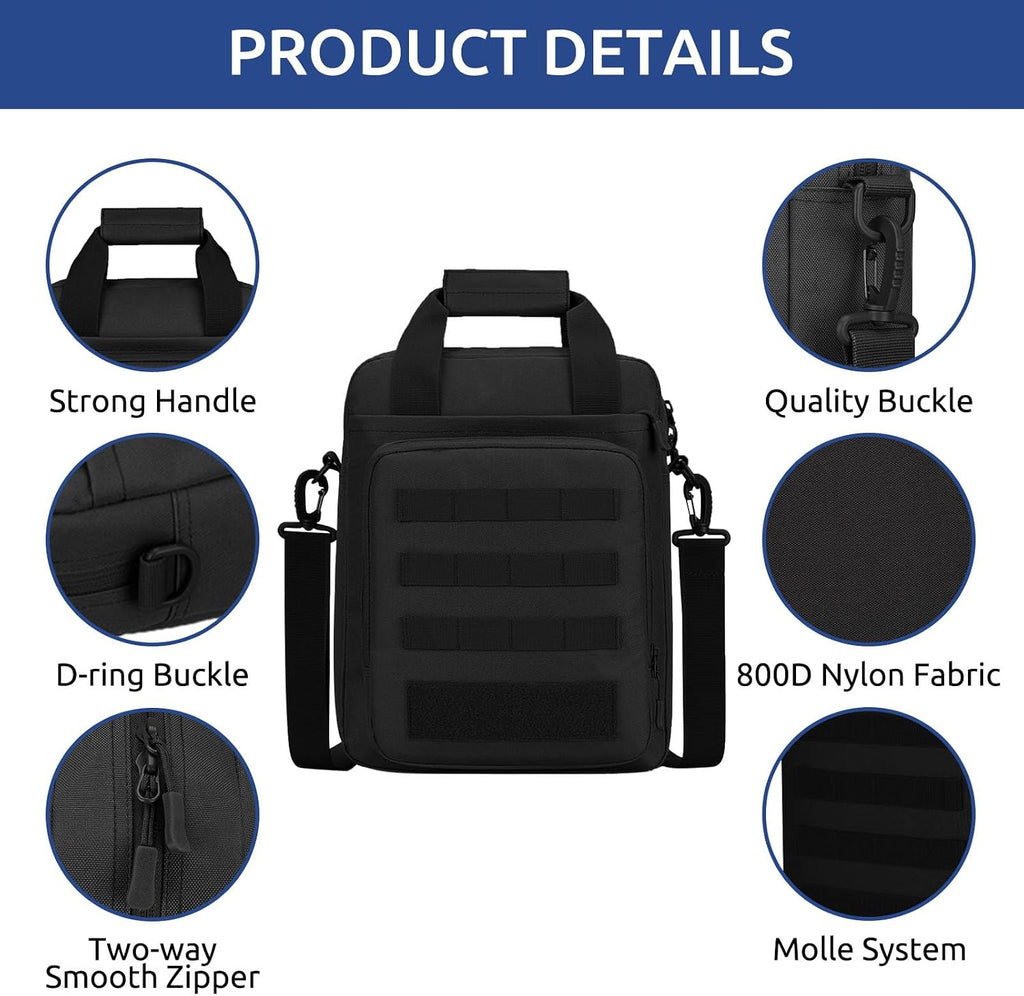Bolsa de Mensajero Táctica ZHIERNA, Maletín Táctico para Laptop de Alta Resistencia con MOLLE, Bolso de Hombro para Hombre (Incluye Parche)
