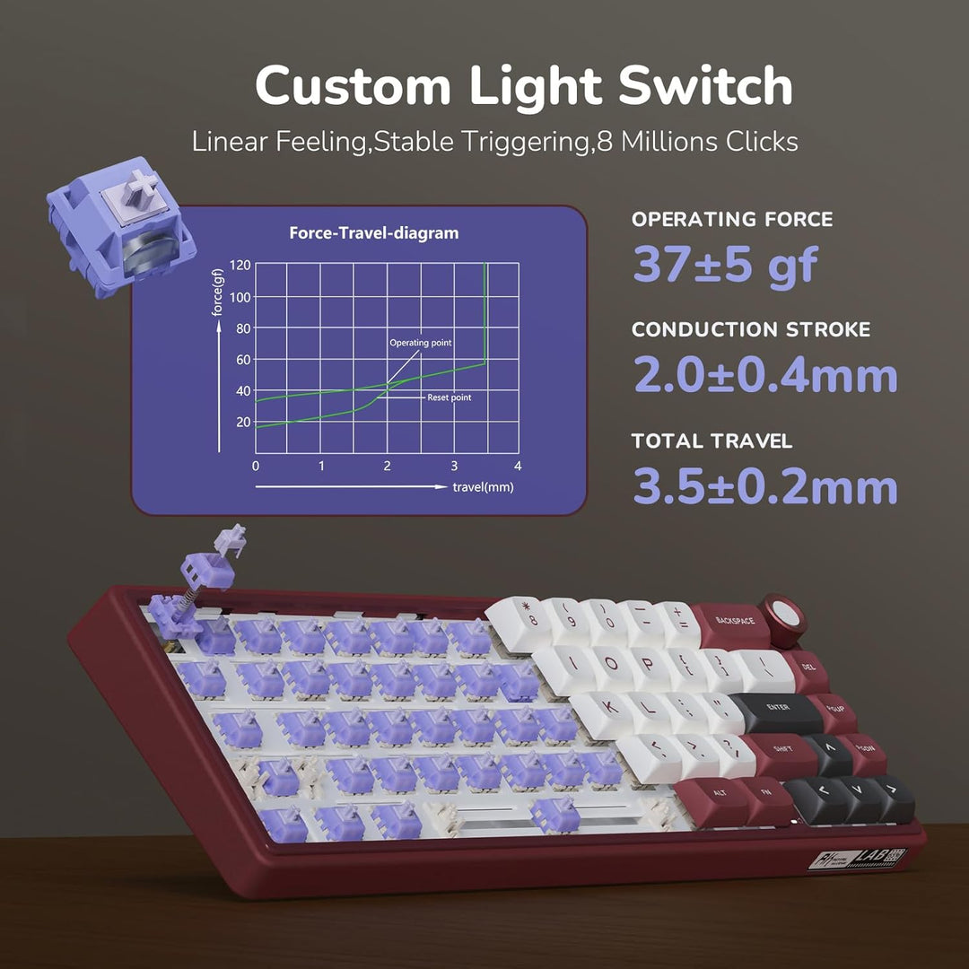 RK ROYAL KLUDGE R65 Teclado mecánico con cable con perilla de volum...